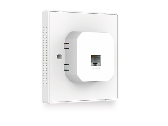 TP-LINK EAP115-Wall 2.4GHz N300 Wall-Plate Access Point, Qualcomm, 2 10/100Mbps LAN 