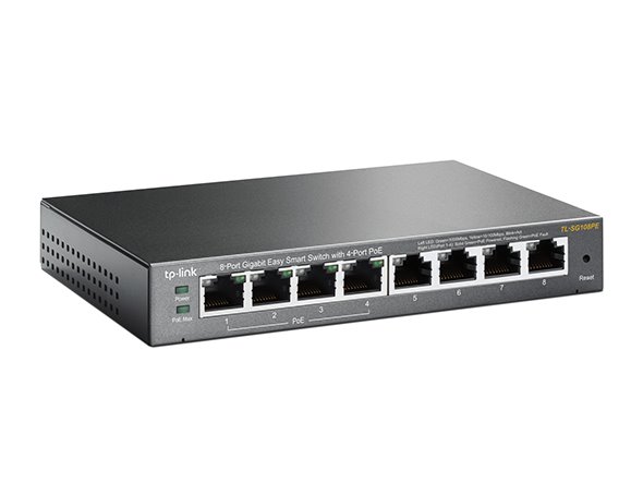 8-Port Gigabit Easy Smart Switch with 4-Port PoE+
PORT: 4× Gigabit PoE+ Ports, 4× Gigabit Non-PoE Ports
SPEC: 802.3af/ 