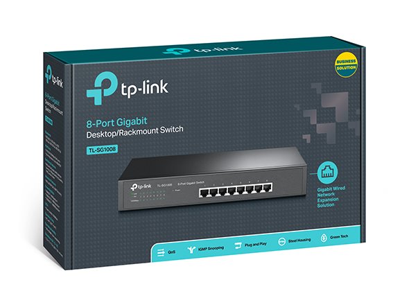 8-Port Gigabit Switch PORT: 8× Gigabit RJ45 Ports SPEC: 1U 13-inch Rack-mountable Steel Case FEATURE: Plug and Play 