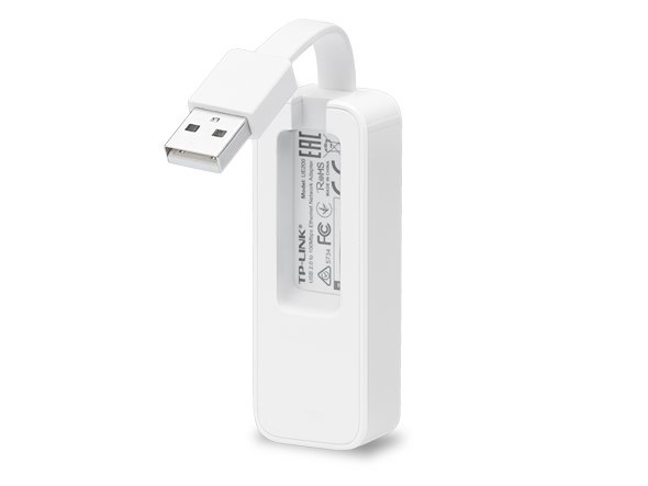 TP-LINK UE200 USB 2.0 to 100Mbps Eth Netw. Adapter, 1 USB 2.0 connector, 1 10/100Mbps Ethernet port 