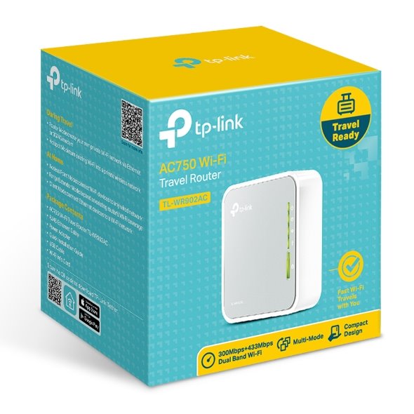 AC750 Mini Pocket Wi-Fi Router SPEED: 433 Mbps at 5 GHz + 300 Mbps at 2.4 GHz SPEC: 3× Internal Antennas, 1× Fast Ethern 