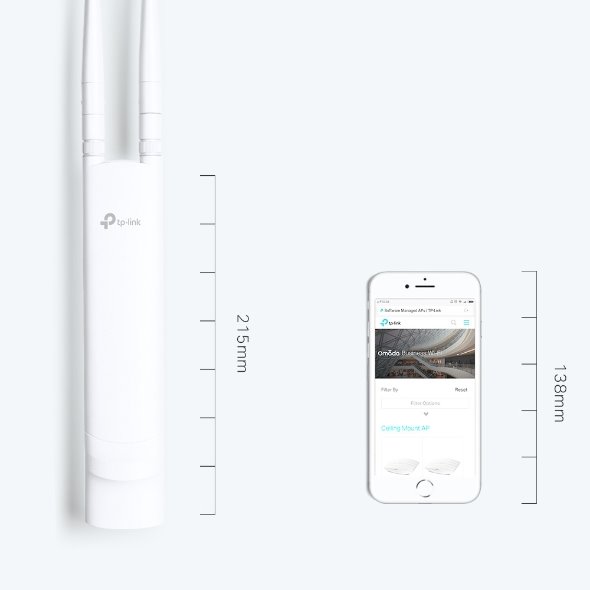 TP-LINK EAP110-outdoor 2.4GHz N300 Outdoor Access Point, Qualcomm, 1 10/100Mbps LAN, Passive PoE 