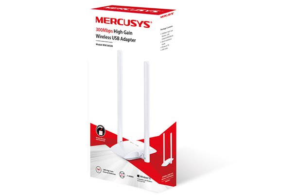 MERCUSYS MW300UH 300Mbps High Gain Wireless USB Adapter, Micro USB 2.0, 2 External  antennas 
