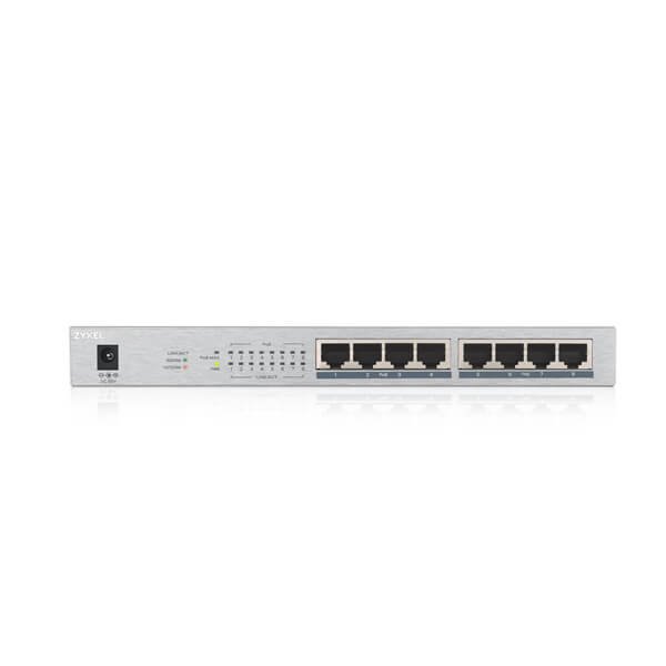 Zyxel GS1008-HP, 8 Port Gigabit PoE+ unmanaged desktop Switch, 8 x PoE, 60 Watt 