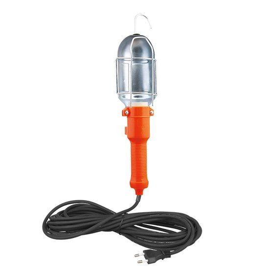 Solight montážna lampa, E27, AC 230V, 5m, oranžová s kovovou mriežkou 