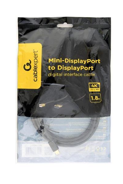 Gembird kábel Mini DisplayPort (M) na DisplayPort (M), 4K/30Hz, 1.8 m, čierny 