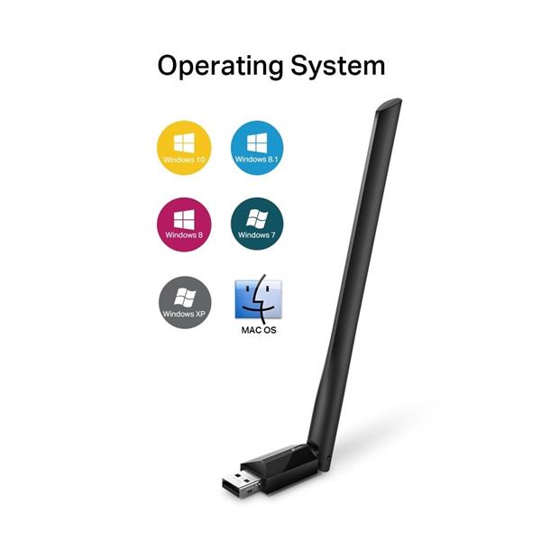 TP-LINK Archer T2U Plus AC600 High Gain Wi-Fi Dual Band USB Adapter,433Mbps at 5GHz + 200Mbps at 2.4GHz, USB 2.0 