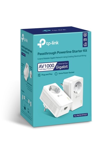 TP-LINK "AV1000 Gigabit Passthrough Powerline Starter KitSPEED: 1000 Mbps PowerlineSPEC: Broadcom CPU, HomePlug AV2, 1 