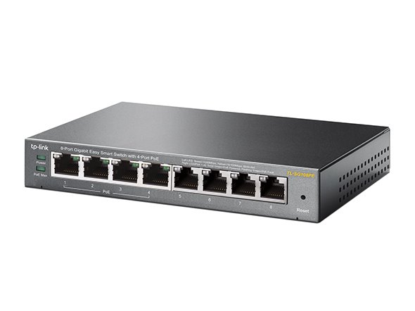 10-Port Gigabit Desktop Switch with 8-Port PoE+ PORT: 8× Gigabit PoE+ Ports, 1x Gigabit Non-PoE Port, 1× Gigabit SFP Slo 