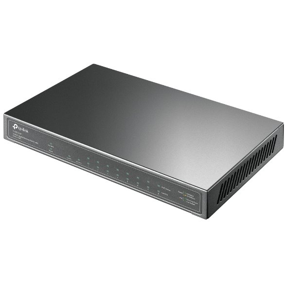 10-Port Gigabit Desktop Switch with 8-Port PoE+ PORT: 8× Gigabit PoE+ Ports, 1x Gigabit Non-PoE Port, 1× Gigabit SFP Slo 