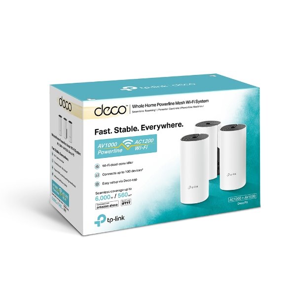 TP-LINK AC1200 Whole-Home Hybrid Mesh Wi-Fi System with Powerline, Qualcomm CPU, 867Mbps at 5GHz+300Mbps at 2.4GHz, AV10 