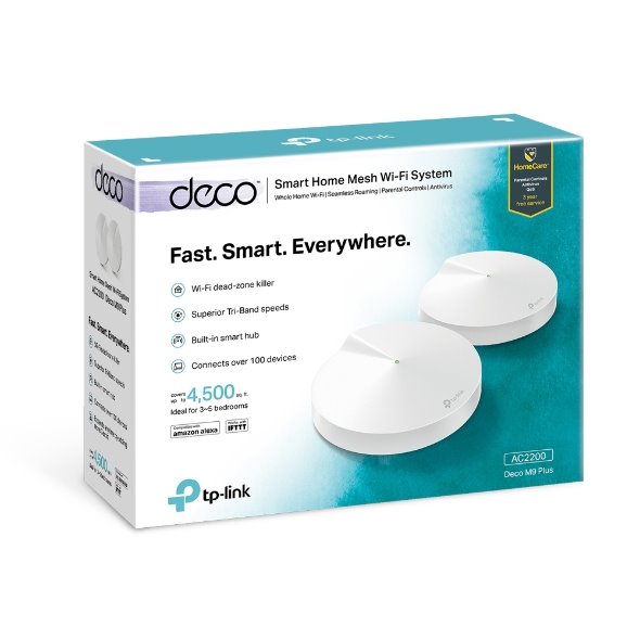 TP-Link AC2200 Tri-Band Smart Home Mesh WiFi System Deco M9 Plus(3-pack) 