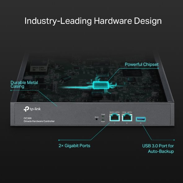TP-LINK "Omada Hardware ControllerPORT: 2× 10/100/1000 Mbps Ethernet Ports, 1× USB 3.0 Port FEATURE: Cloud Access, Cen 