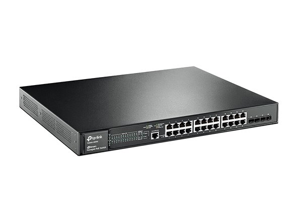 Omada 24-Port Gigabit L2+ Managed Switch with 4 10GE SFP+ Slots PORT: 24× Gigabit RJ45 Ports, 4× 10G SFP+ Slots, RJ45/Mi 