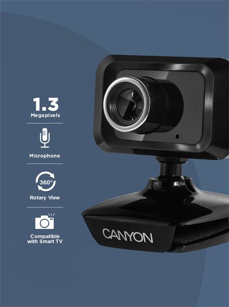 Canyon C1, webkamera, 0.3 Mpx CMOS 1/6´´, USB, mikrofón, 360° rozsah 