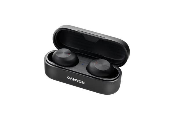 Canyon TWS-1, True Wireless Bluetooth slúchadlá do uší, nabíjacia stanica v kazete, čierne 