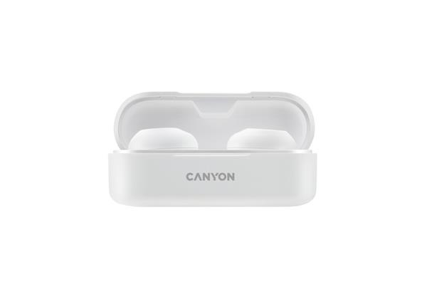 Canyon TWS-1, True Wireless Bluetooth slúchadlá do uší, nabíjacia stanica v kazete, biele 