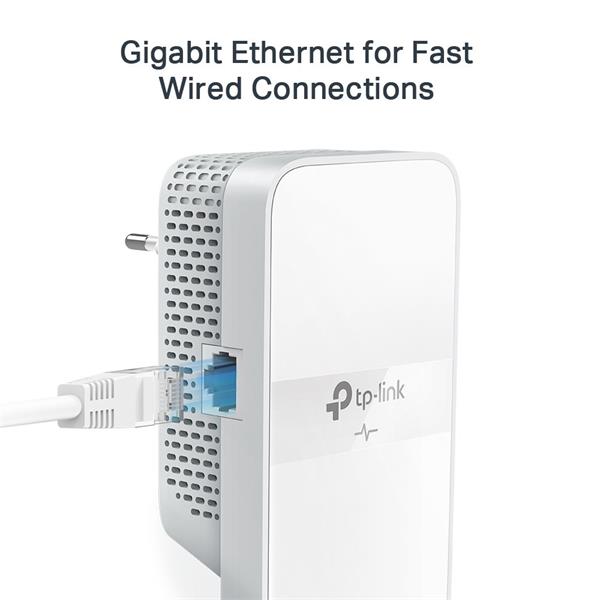 TP-LINK "AV1000 Gigabit Powerline AC1200 Wi-Fi KitKIT: 1× TL-WPA7617 + 1× TL-PA7017PTL-WPA7617:SPEED: 300 Mbps at 2.4 