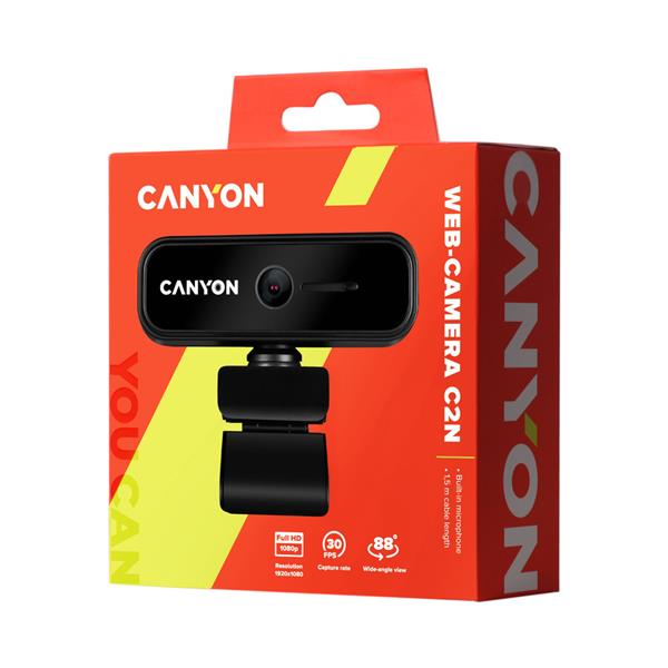 Canyon C2N, webkamera, Full HD 1080p, USB , CMOS 1/3´´, mikrofón, 360° rozsah 