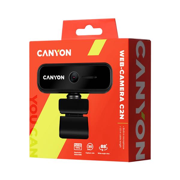 Canyon C2N, webkamera, Full HD 1080p, USB , CMOS 1 3´´, mikrofón, 360° rozsah 