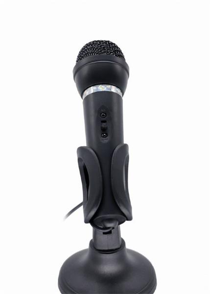 Gembird mikrofón, 3.5 mm jack, s podstavcom, kondenzátorový 
