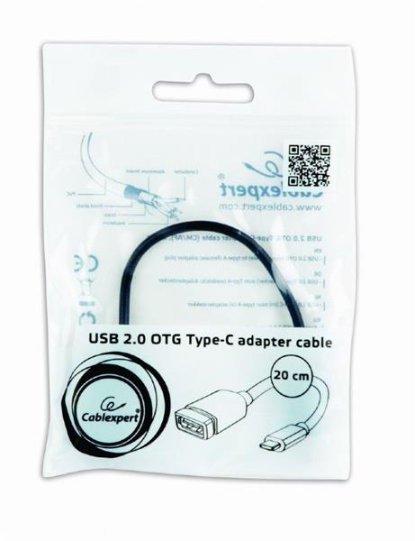 Gembird adaptér OTG USB 2.0 (F) / USB-C, kábel 0,2m 