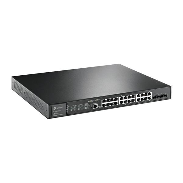 TP-LINK "JetStream™ 24-Port Gigabit and 4-Port 10GE SFP+ L2+ Managed Switch with 24-Port PoE+PORT: 24× Gigabit PoE+ Por 