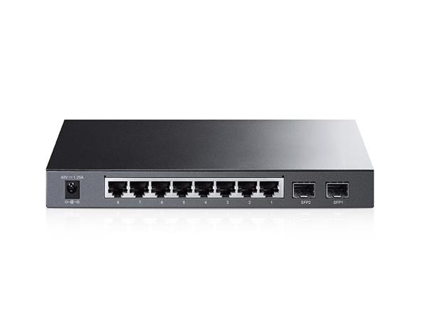 Omada 8-Port Gigabit Smart PoE+ Switch with 2 SFP Slots PORT: 8× Gigabit PoE Ports, 2× Gigabit SFP Slots SPEC: 802.3af/a 