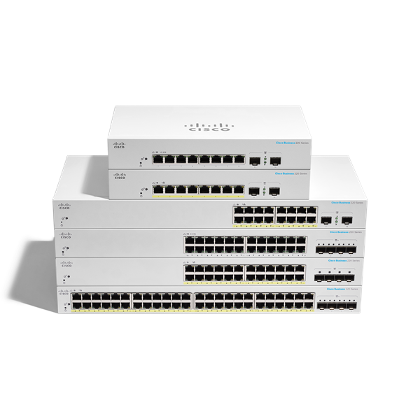 Cisco switch CBS220-24T-4G (24xGbE,4xSFP,fanless) 