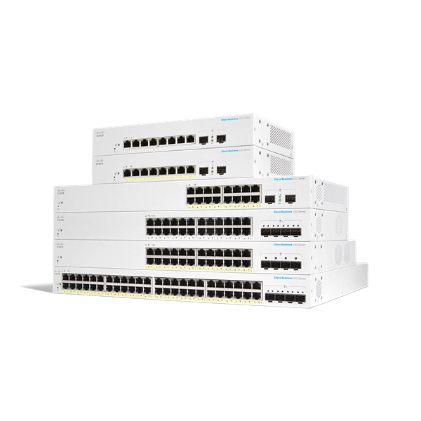 Cisco switch CBS220-24T-4G (24xGbE,4xSFP,fanless) 