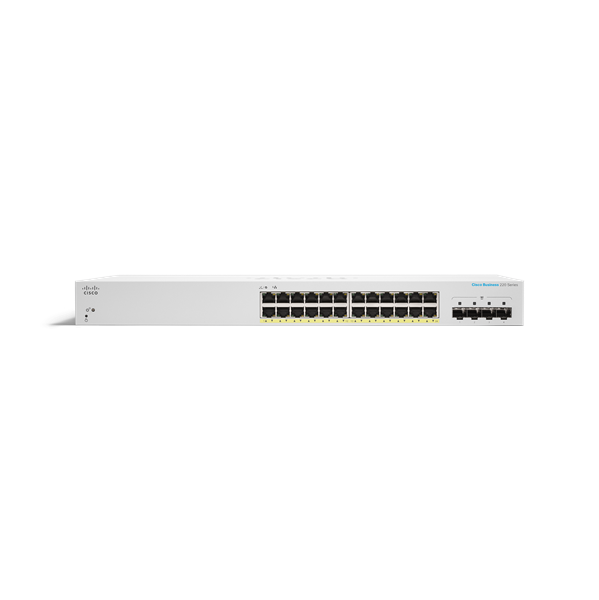 Cisco switch CBS220-24T-4G (24xGbE,4xSFP,fanless) 