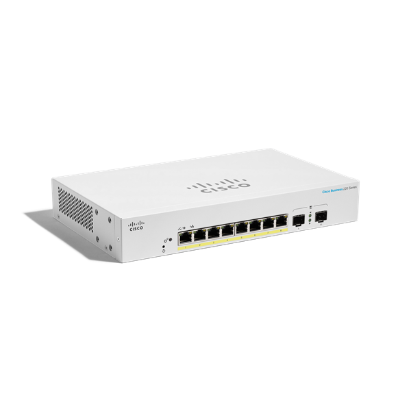 CBS220 Smart 8-port GE, Full PoE, Ext PS, 2x1G SFP 