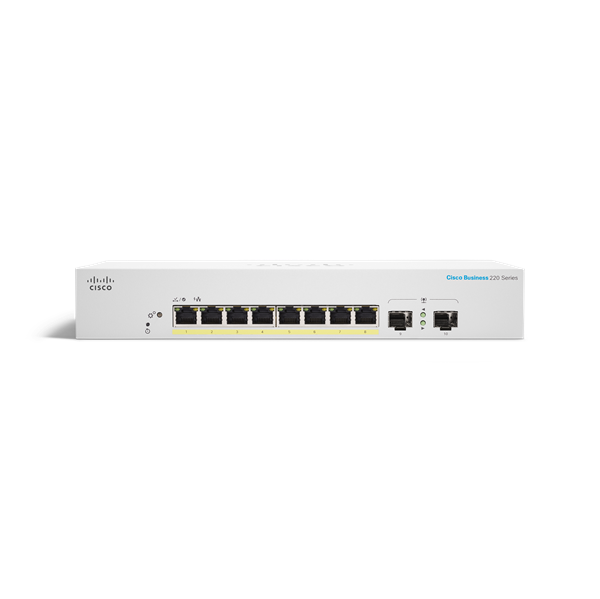 CBS220 Smart 8-port GE, Full PoE, Ext PS, 2x1G SFP 