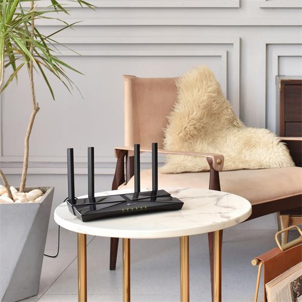 AX1800 Dual-Band Wi-Fi 6 Router SPEED: 574 Mbps at 2.4 GHz + 1201 Mbps at 5 GHz SPEC: 4× Antennas, Dual-Core CPU, 1× Gig 