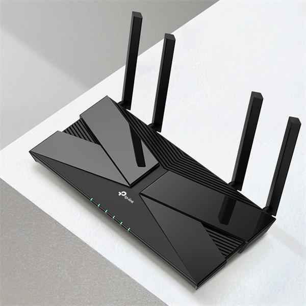 AX1800 Dual-Band Wi-Fi 6 Router SPEED: 574 Mbps at 2.4 GHz + 1201 Mbps at 5 GHz SPEC: 4× Antennas, Dual-Core CPU, 1× Gig 