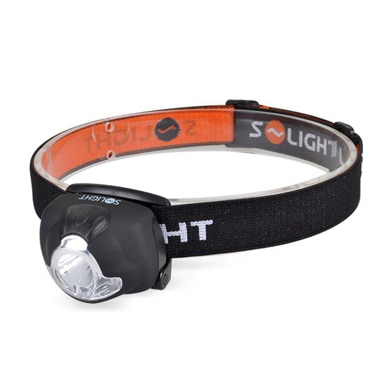 Solight čelové LED svietidlo, 1W + 3x LED, čierne, 3 x AAA