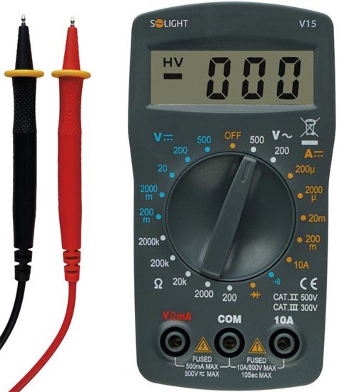 Solight multimeter, test diódy, ochrana proti preťaženiu, bzučiak