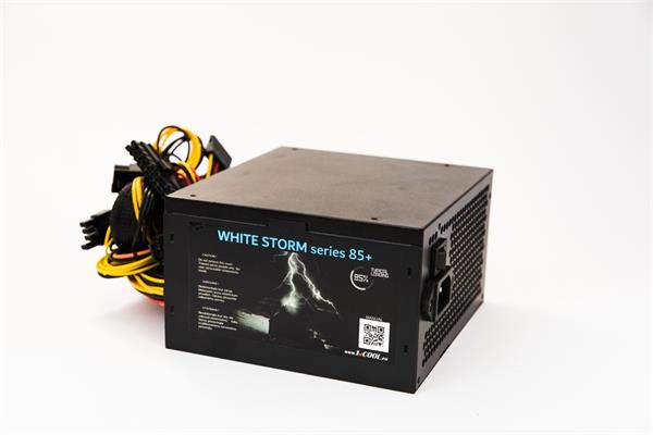 Zdroj 550W 1stCOOL WHITE STORM 550, účinnosť 85+, 12cm ventilátor, bulk