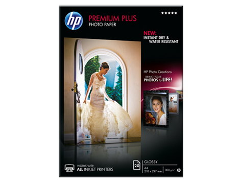 HP Premium Plus Glossy Photo Paper-20 sht/A4/210 x 297 mm
