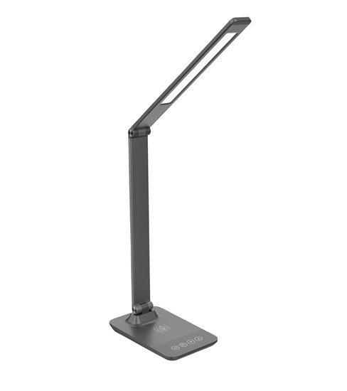 Solight LED stmívatelná lampička s bezdrátovým nabíjením,  změna chromatičnosti,  šedá