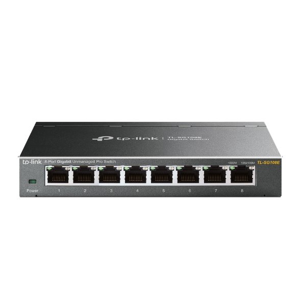 TP-LINK TL-SG108E 8-Port Gigabit Easy Smart Switch, 8 Gigabit RJ45 Ports, Desktop Steel Case, MTU/Port/Tag-based VLAN