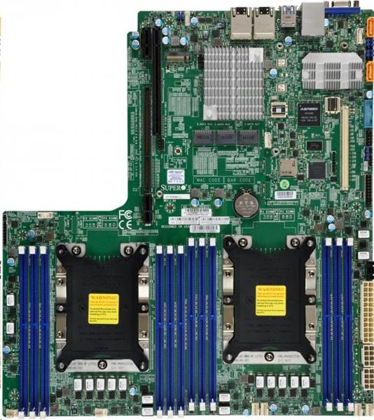Supermicro2xLGA3647, iC621, 12x DDR4 ECC, 14xSATA3, 4x NVMe, 1xM.2, PCI-E 3.0/1,1,1(x32,x16,AOM),2x 10GLAN,IPMI, WIO
