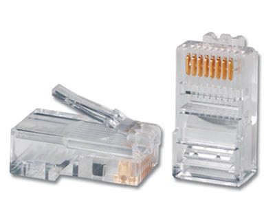 Konektor RJ45-8p8c,50µ" Au, drôt, Cat5e, UTP (100ks)