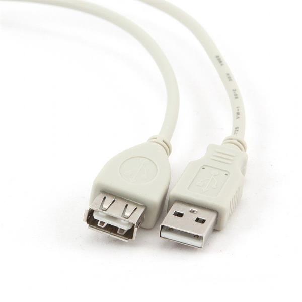 Gembird kábel USB 2.0 (AM - AF), predlžovací, 0.75 m, biely