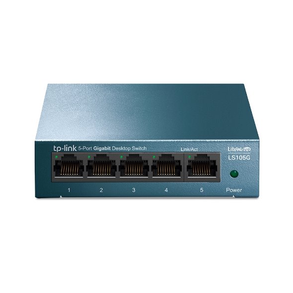 TP-LINK LS105G LiteWave 5-Port Gigabit Desktop Switch, 5 Gigabit RJ45 Ports, Desktop Steel Case