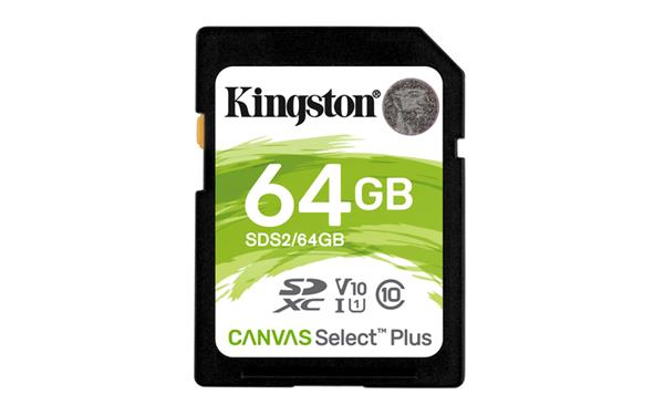 64 GB .SDXC karta Kingston Canvas Select Plus SD Class 10 UHS-I (r100MB/s, w100MB/s) 