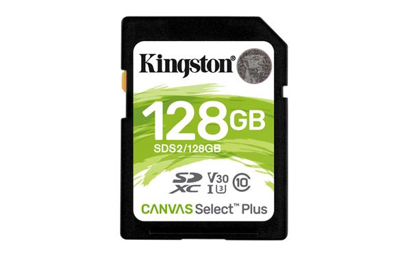 128 GB .SDXC karta Kingston Canvas Select Plus SD Class 10 UHS-I (r100MB/s, w85MB/s) 