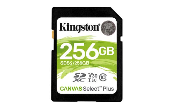 256 GB .SDXC karta Kingston Canvas Select Plus SD Class 10 UHS-I (r100MB/s, w100MB/s)