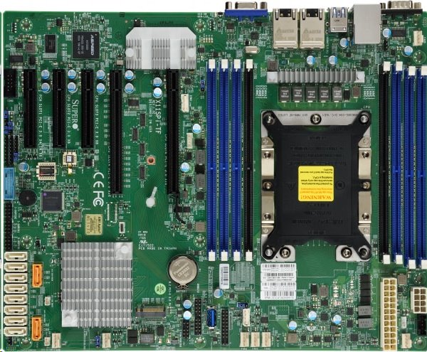 SupermicroXeon Single Socket S3647, 8x 288-pin DDR4 DIMM slots, 2x 10GbE LAN ports, 10x SATA3 (6Gbps) via C622