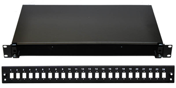 optický Patch panel 24x SC, 19 inch., 1U, výsuvný, neosadený, čierny